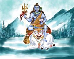 hindoe heer shiva voor indische god maha shivratri mooie kaart achtergrond vector