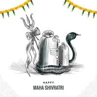 maha shivratri festival achtergrond met shiv leng viering achtergrond vector