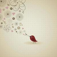 de vogel zingt een liedje. een vector illustratie