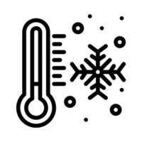 thermometer icoon met schets stijl vector, winter icoon, winter temperatuur vector