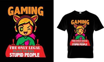 gaming vrij t-shirt ontwerp vector