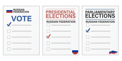 Rusland verkiezingen stemmen stemming mockup voor presidentieel en parlementair verkiezingen vector