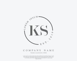 eerste brief ks vrouwelijk logo schoonheid monogram en elegant logo ontwerp, handschrift logo van eerste handtekening, bruiloft, mode, bloemen en botanisch met creatief sjabloon vector