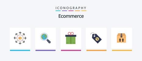 ecommerce vlak 5 icoon pak inclusief . e-commerce. e-commerce. doos. prijs. creatief pictogrammen ontwerp vector