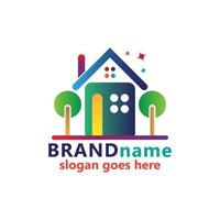 abstract huis logo ontwerp sjabloon. kleurrijk huis teken. huis logo vector icoon