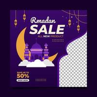 Ramadan uitverkoop sociaal media post sjabloon ontwerp banners plein vector