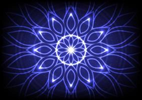 blauw mandala technologie cyber ruimte neon licht achtergrond vector