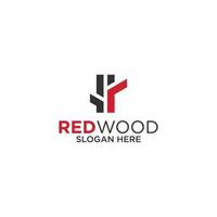 verbazingwekkend rood hout logo ontwerp illustratie vector