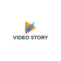 verhaal video logo ontwerp sjabloon vector