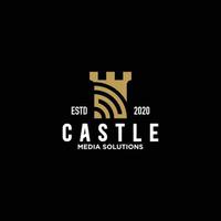 verbazingwekkend kasteel logo ontwerp illustratie vector
