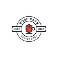 roos koffie winkel logo ontwerp sjabloon vector