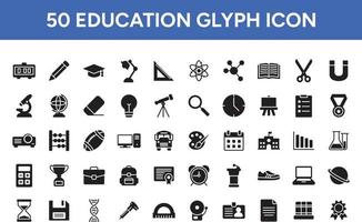 onderwijs glyph icoon reeks vector