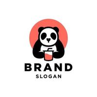 beer en kop logo, beer Holding sap drinken met rietje mascotte tekenfilm vector icoon illustratie