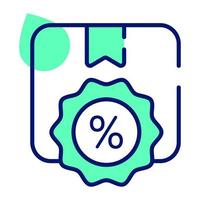 percentage etiket met pakket vector van vrij levering