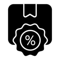 percentage etiket met pakket vector van vrij levering