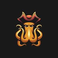 piraten Octopus mascotte ontwerp vector