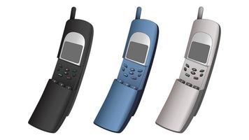 oud mobiel telefoon vector. oud keypad telefoons, nostalgie vector voorwerpen set.