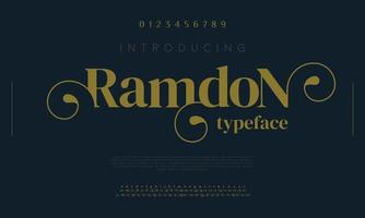 ramdon luxe doopvont lettertype. Ramadan alfabet typografie vector