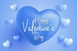 gelukkig valentijnsdag dag , hart 3d icoon met helling achtergrond vector