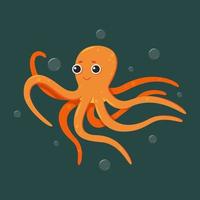 grappig tekenfilm Octopus met bubbels. vector illustratie