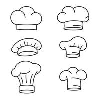 chef hoed pictogrammen reeks vector
