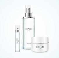 realistisch gedetailleerd 3d blanco kunstmatig Product merk sjabloon mockup set. vector