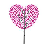 vector boom met hart vormig bladeren. boom van liefde