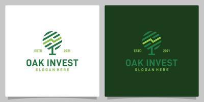 wijnoogst eik boom abstract ontwerp logo vector met analytisch investering logo inspiratie. premie vector