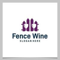 inspiratie logo ontwerp hek met glas wijn logo. premie vector