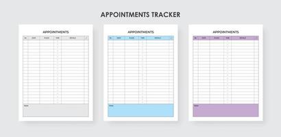 afspraak herinnering tracker afdrukbaar, vergadering tracker vector