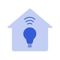 illustratie van slim huis, huis met gloeilamp en Wifi symbool icoon vector