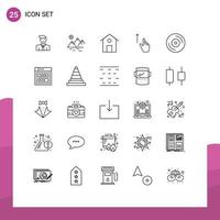 25 gebruiker koppel lijn pak van modern tekens en symbolen van album gebaren landbouw gebaar omhoog bewerkbare vector ontwerp elementen