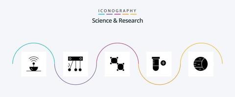 wetenschap glyph 5 icoon pak inclusief ruimte. planeet. gebonden. ruimte. toevoegen vector