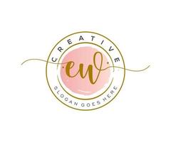 eerste ew vrouwelijk logo schoonheid monogram en elegant logo ontwerp, handschrift logo van eerste handtekening, bruiloft, mode, bloemen en botanisch met creatief sjabloon. vector