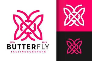 hart vlinder logo logos ontwerp element voorraad vector illustratie sjabloon