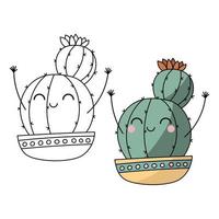 cactus kleur boek bladzijde. cactus in pot vector