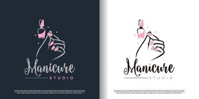 nagel logo icoon met modern creatief en uniek concept premie vector