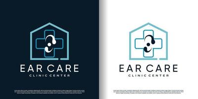 oor zorg logo ontwerp met creatief uniek stijl concept premie vector