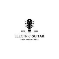 gitaar elektrisch minimalistische logo ontwerp vector