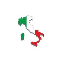 kaart van Italië in kleur van nationaal vlag illustratie vector