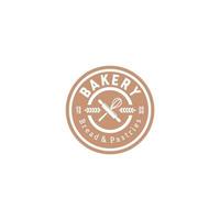 bakkerij brood gebakje taart insigne cirkel logo ontwerp wijnoogst stijl voor cafe vector