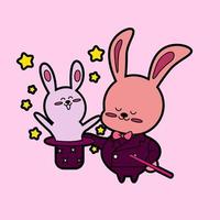 kawaii tekenfilm konijn sticker vector