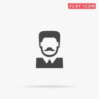 Mens avatar vlak vector icoon. hand- getrokken stijl ontwerp illustraties.