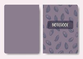 paars cacao bonen sjabloon. van toepassing voor notitieboekje dekt, planners, brochures, boeken, catalogi enz. vector