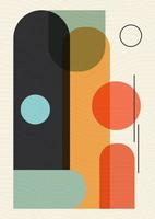 kleurrijk getextureerde meetkundig ontwerp poster, vector sjabloon.