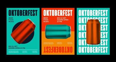 oktoberfeest viering poster, top visie van een fles van drankjes geïsoleerd in 3d illustratie met typografie. vector vakantie folder sjabloon voor traditioneel Duitse bier festival.