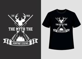 jacht- legende afdrukken t overhemd ontwerp sjabloon. jacht- vector. jacht- t-shirt grunge. hert, geweer, berg. vector