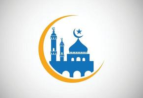 moskee logo ontwerp, Islamitisch logo sjabloon, vector illustratie