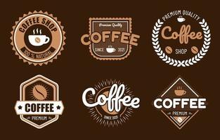 wijnoogst koffie logo verzameling vector