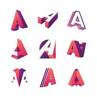 reeks van een alfabet logo vector